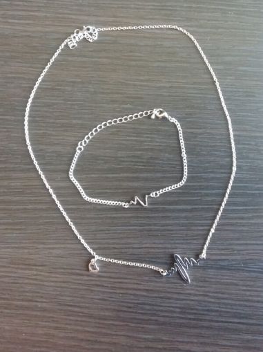 Комплект гривна и колие кардиограма