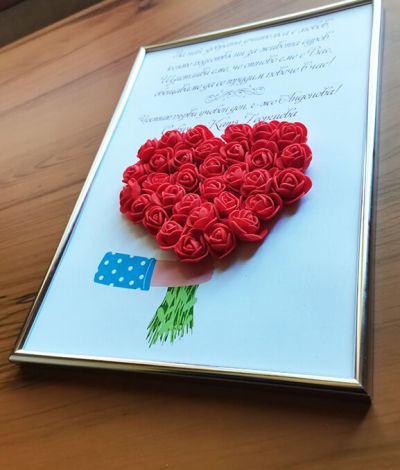 Рамка за жена с 3Д рози