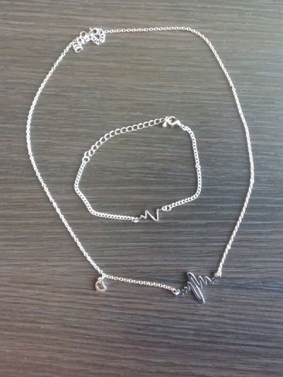 Комплект гривна и колие кардиограма