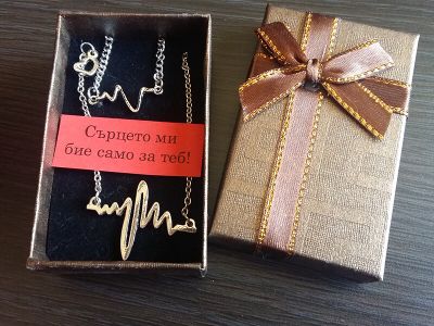 Комплект гривна и колие кардиограма