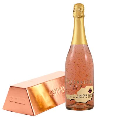 Шампанско розе със златни частици